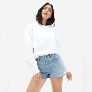 Everlane The Unisex French Terry Crew Sweatshirt in White NWT